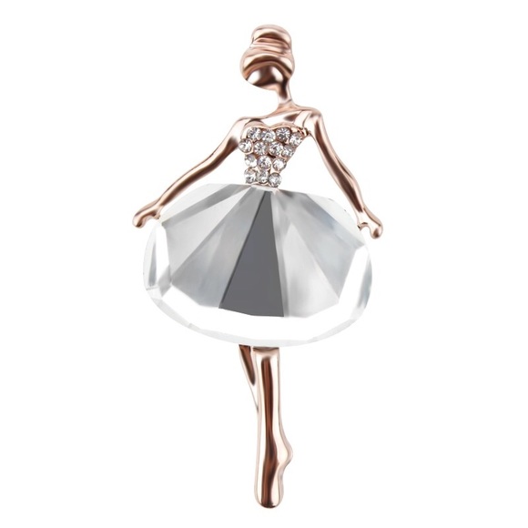‼️5 for $25 SALE‼️ Mini Ballerina RhinestoneBrooch - Picture 3 of 8